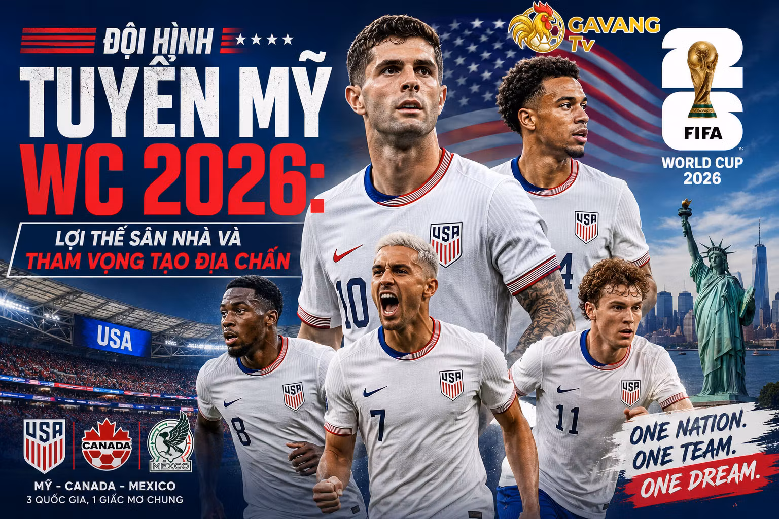 Đội hình tuyển Mỹ WC 2026: Lợi thế sân nhà và tham vọng tạo địa chấn